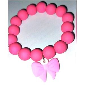 Beautiful beaded bow charm bracelet girls
